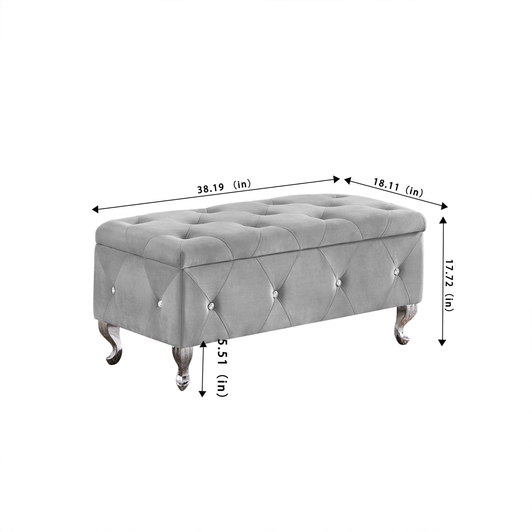 Gray Velvet Flip Top Storage Bench: Safe & Stylish Storage