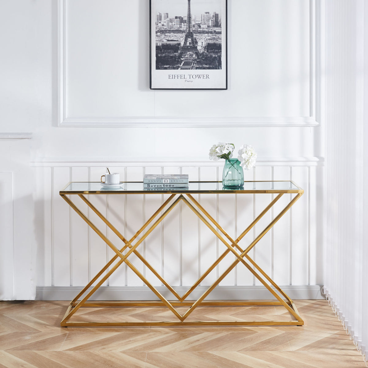 stainless steel console table