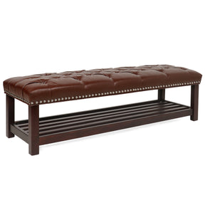 Upholstered Bench with Wooden Base for Bedroom and Entryway