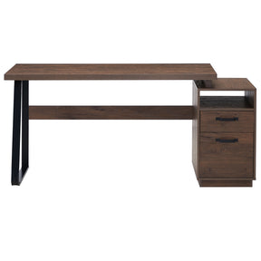 Home Office Computer Desk with Drawers in Brown