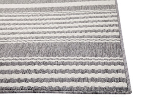 Hampton White and Gray Polypropylene IndoorRug