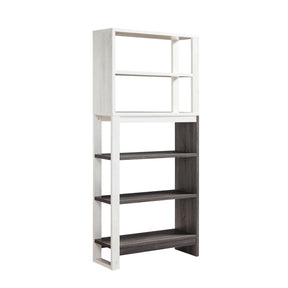 White Oak & Distressed Grey Bookcase