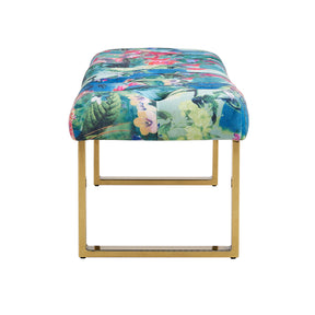 Stylish Blue Flower Gold Bench