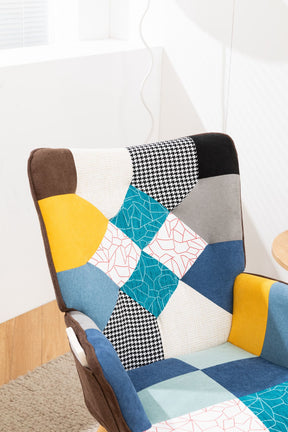 Modern Patchwork Accent Lounge Chair