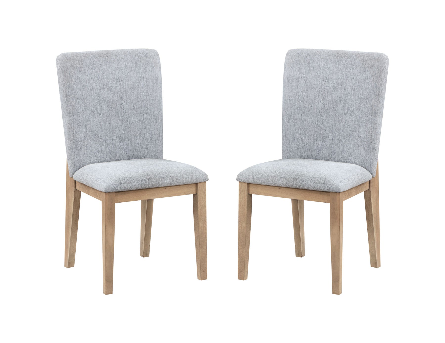 Gray Linen and Oak Finish Dining Chair Set of 2