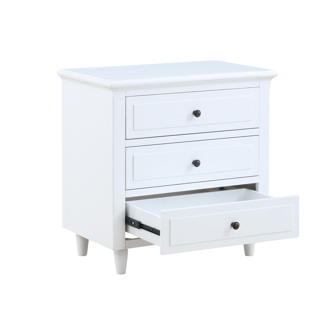 Bold 3-Drawer Nightstand Wood Storage Cabinet