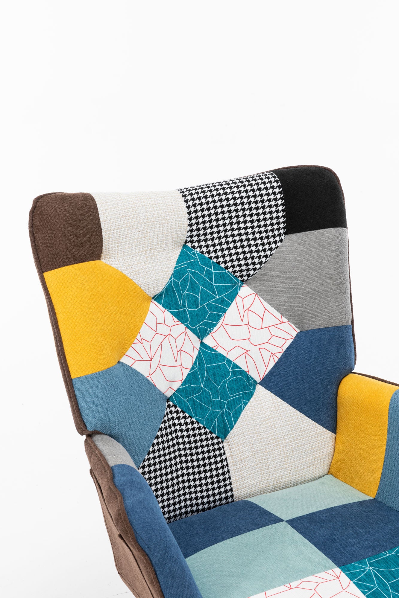 Modern Patchwork Accent Lounge Chair