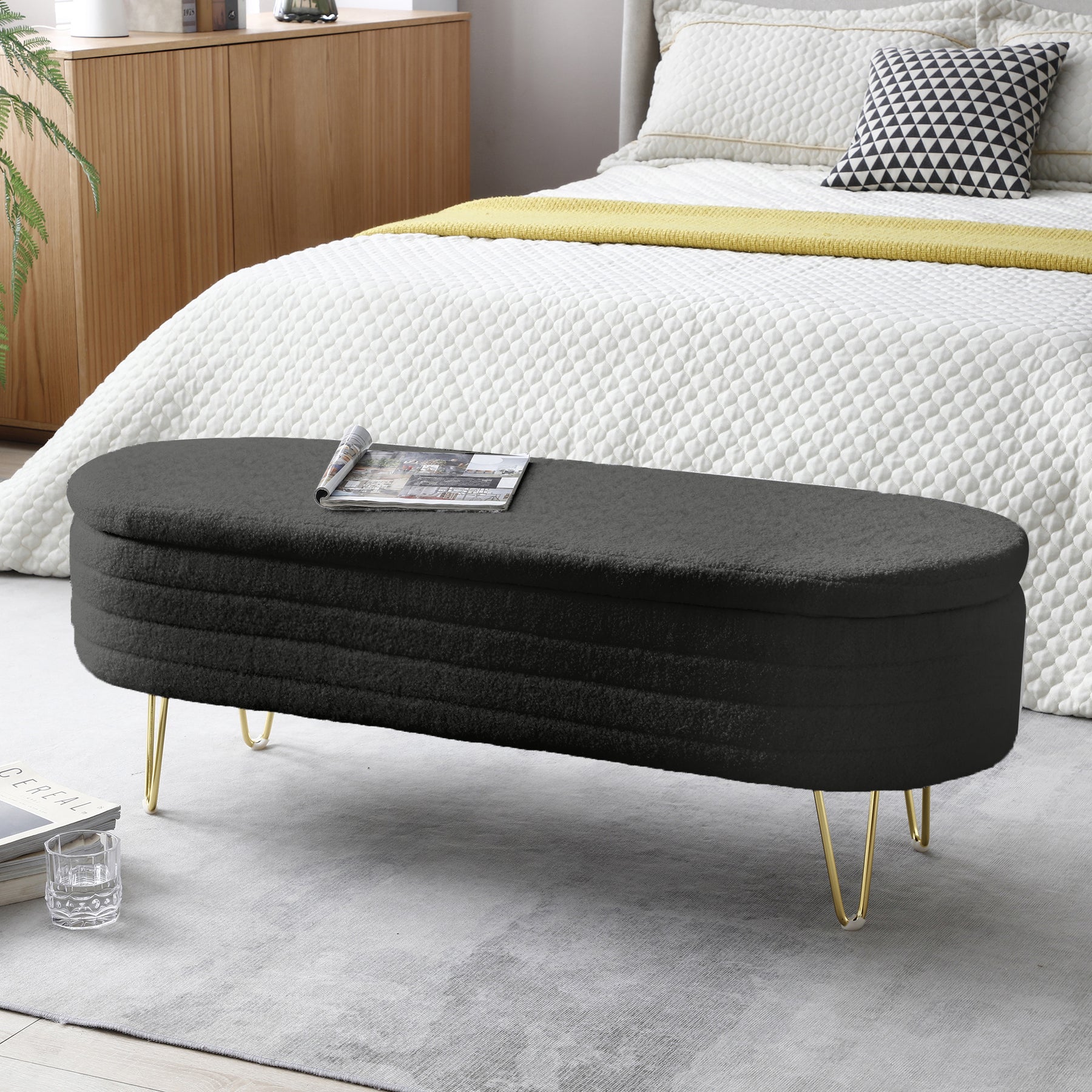 Oval Storage Ottoman & Bench