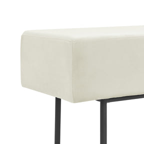 Beige Contemporary Style Bedroom Velvet Upholstered Bench