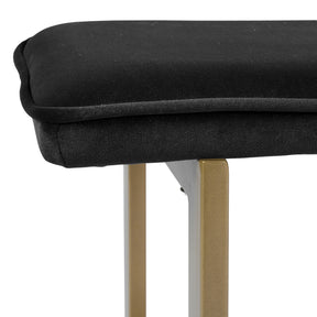 Upholstered Velvet Bench with Golden Legs (Black)