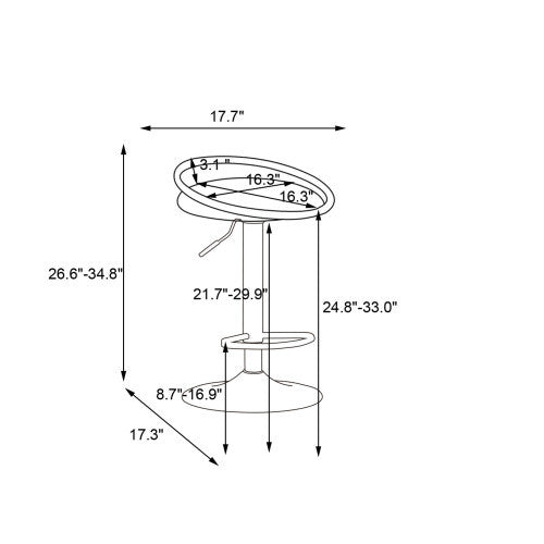 velvet Padded 360° Swivel Bar Stools (Set of 2)