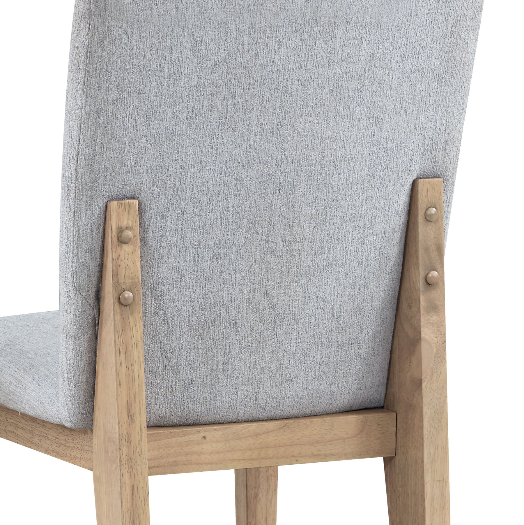 Gray Linen and Oak Finish Dining Chair Set of 2