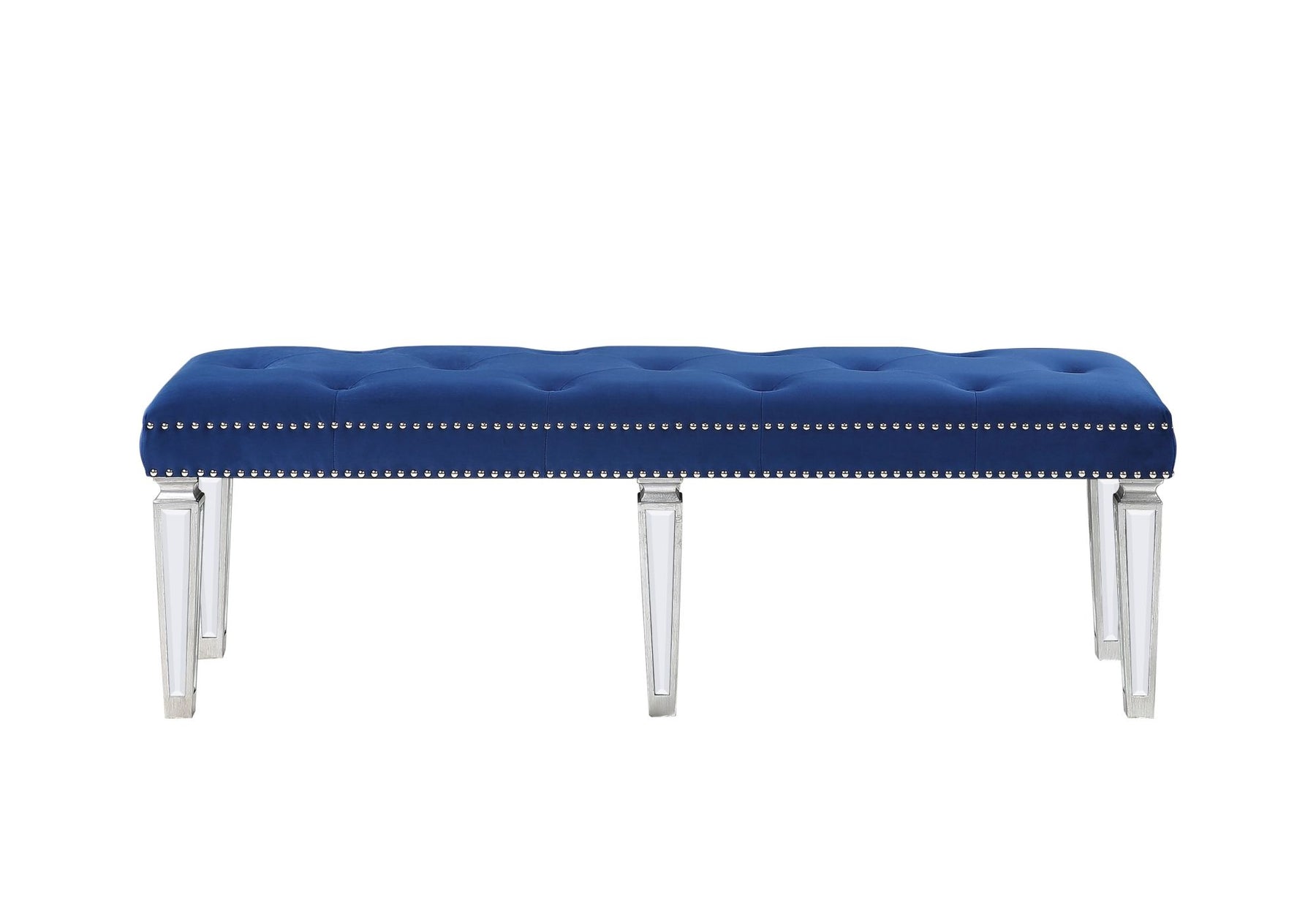 Varian Bench (Blue Velvet & Mirrored)