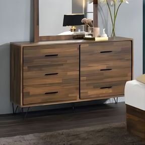 Hestia Dresser with 6 Drawers in Walnut Finish