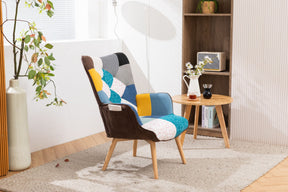 Modern Patchwork Accent Lounge Chair