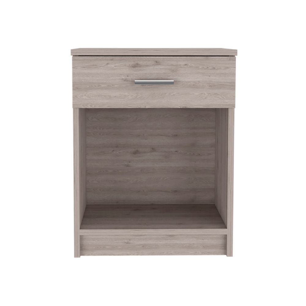 Light Gray Superior Top One Drawer Nightstand