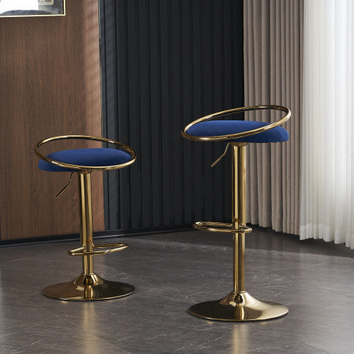 velvet Padded 360° Swivel Bar Stools (Set of 2)