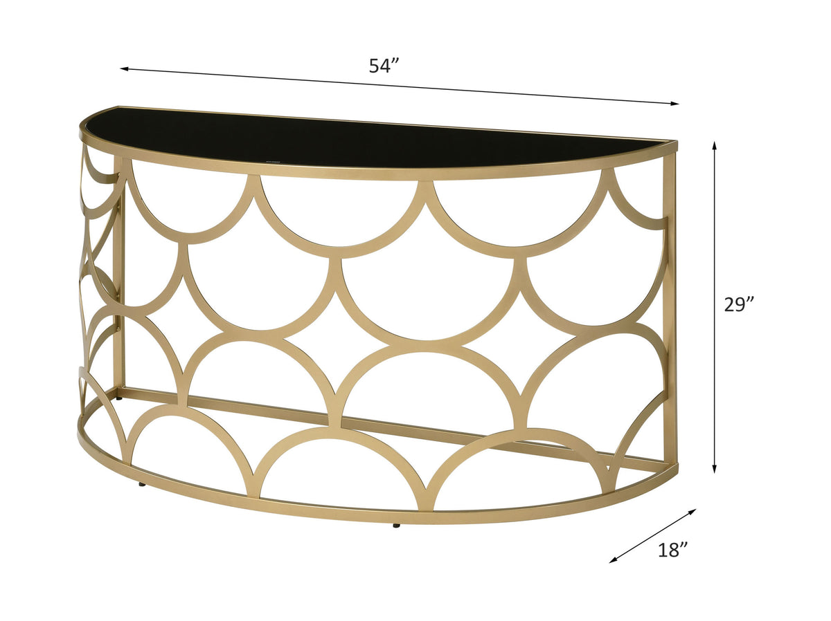 ACME Altus Gold Finish Console Table