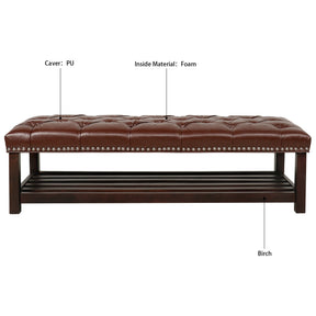 Upholstered Bench with Wooden Base for Bedroom and Entryway