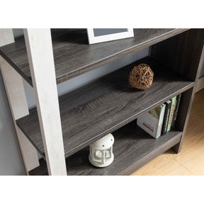 White Oak & Distressed Grey Bookcase