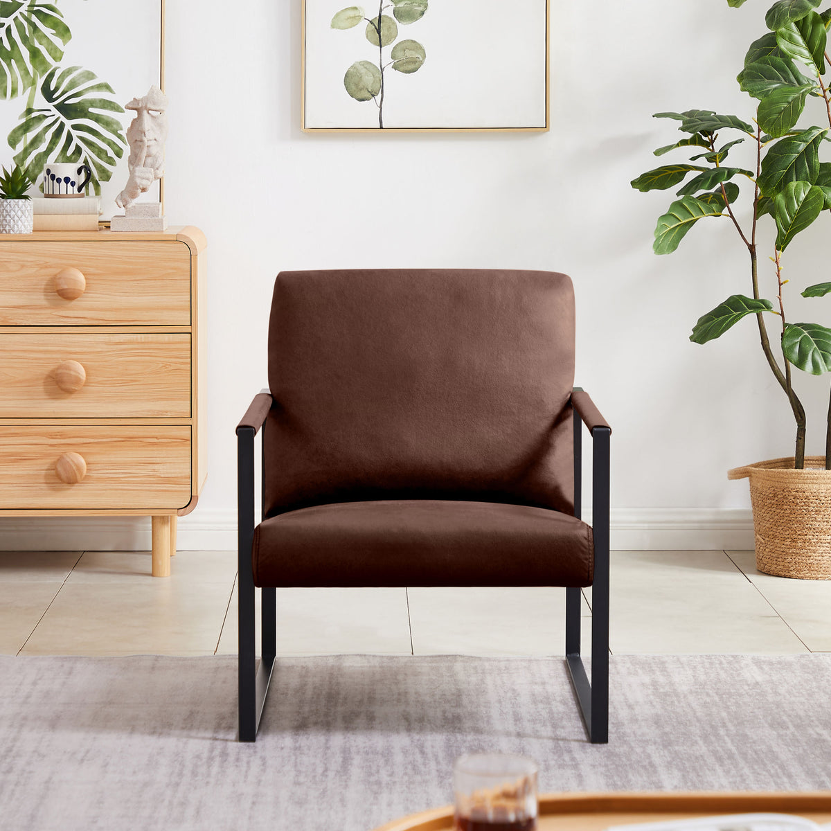 leather accent arm Lounge Chair