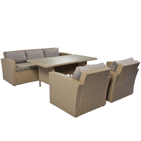 4 Piece Outdoor Patio Furniture Sofas Conversation Set