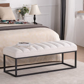 Upholstered Bench with Metal Base for Bedroom and Entryway