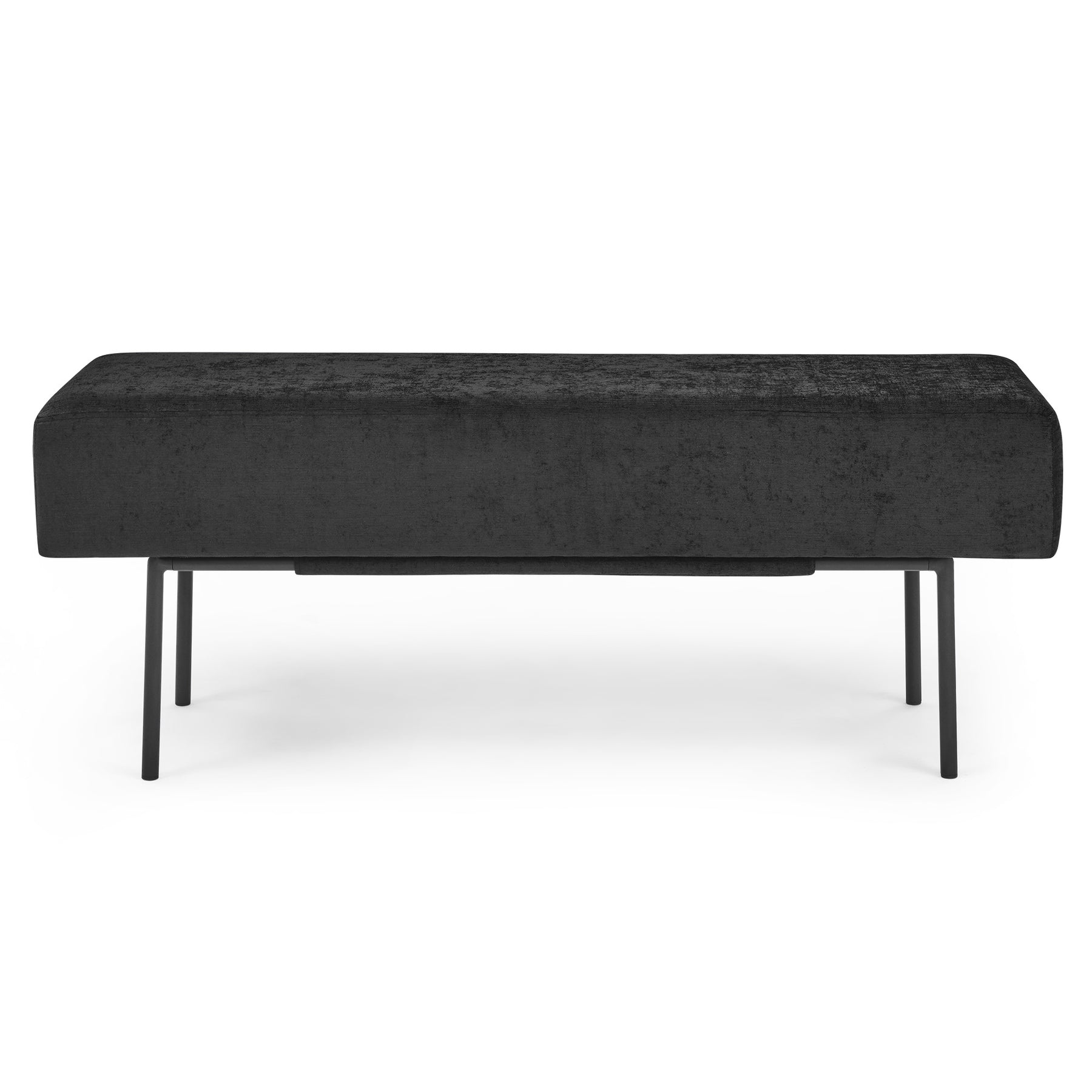 Black Contemporary Style Bedroom Chenille Upholstered Bench