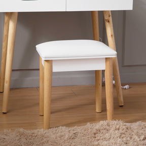 Wooden Vanity/Dressing/Makeup Stool (White)