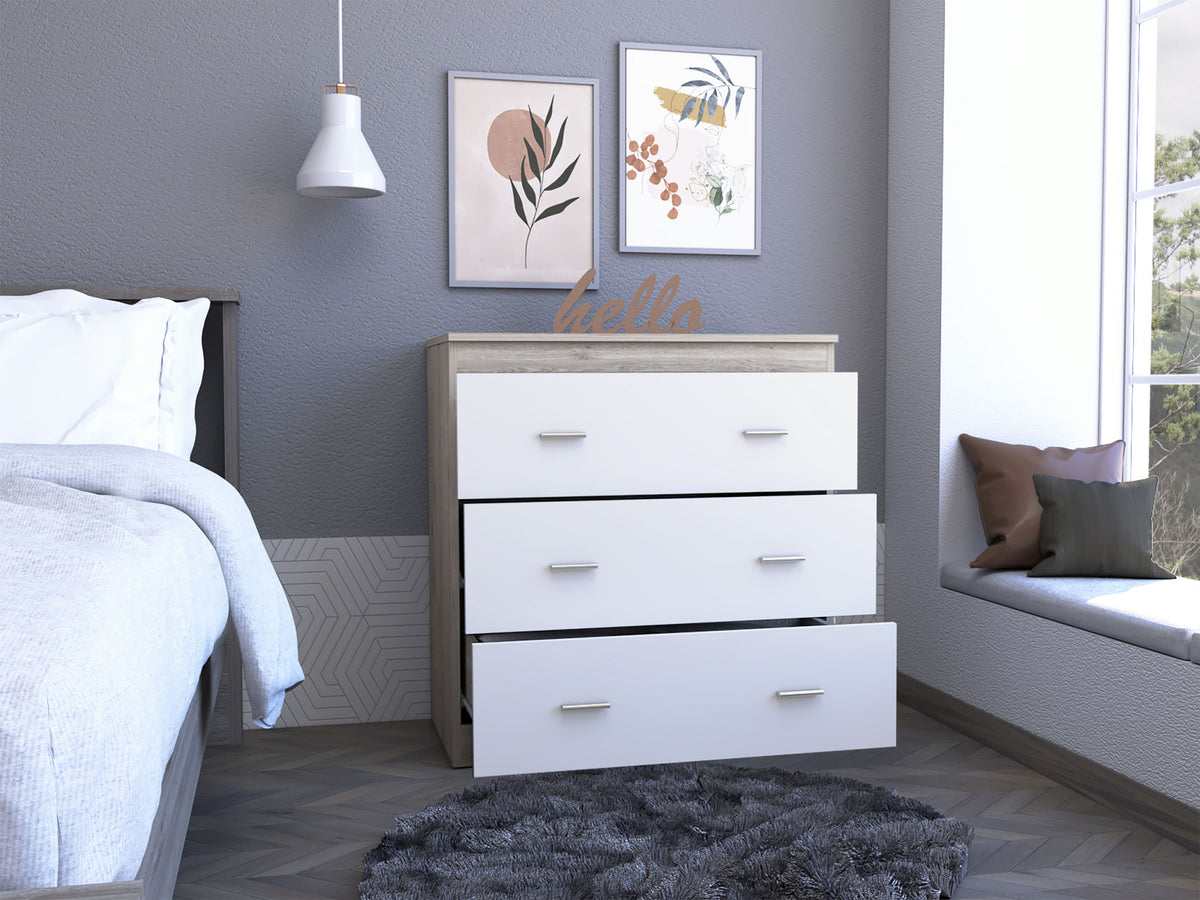 Montclair 3-Drawer Dresser Light Grey