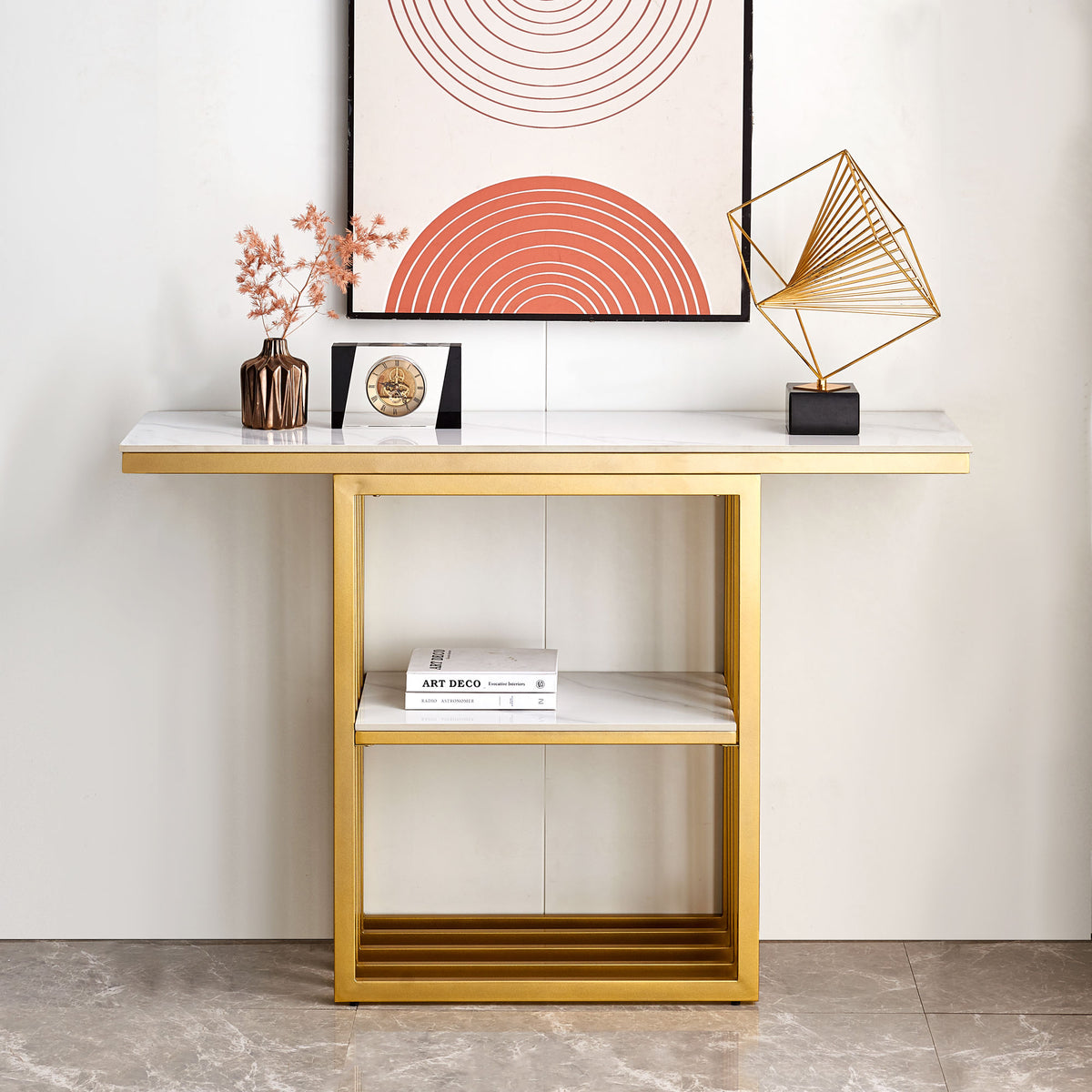 Modern Metal Frame Console Table