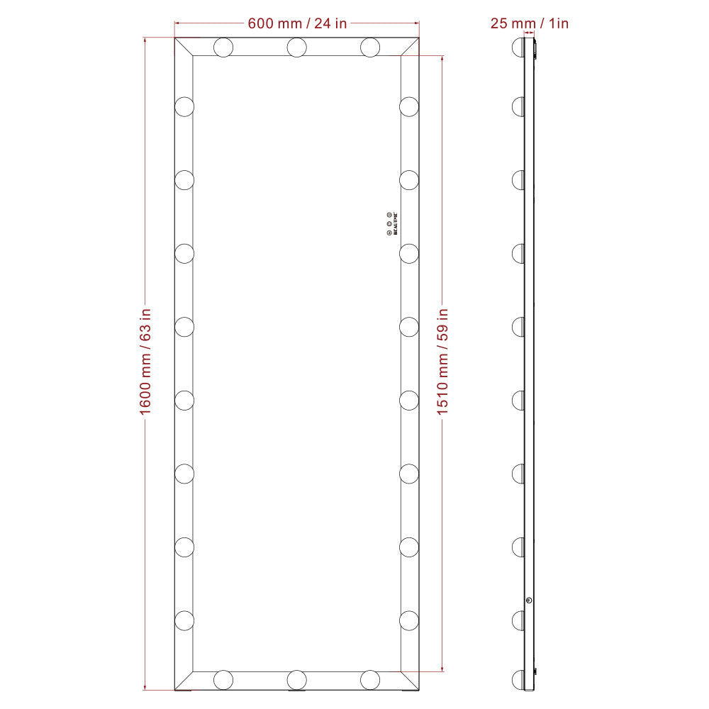 Hollywood Full Length Mirror with Lights