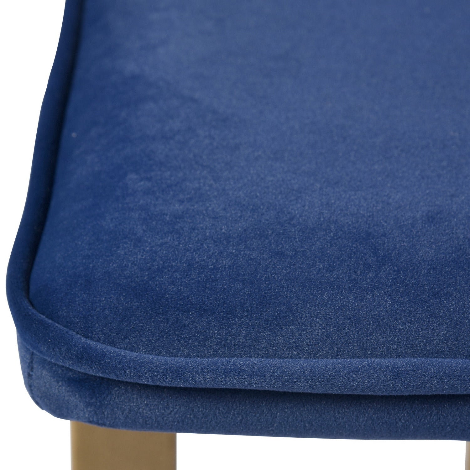 Upholstered Velvet Bench with Golden Legs (Blue)