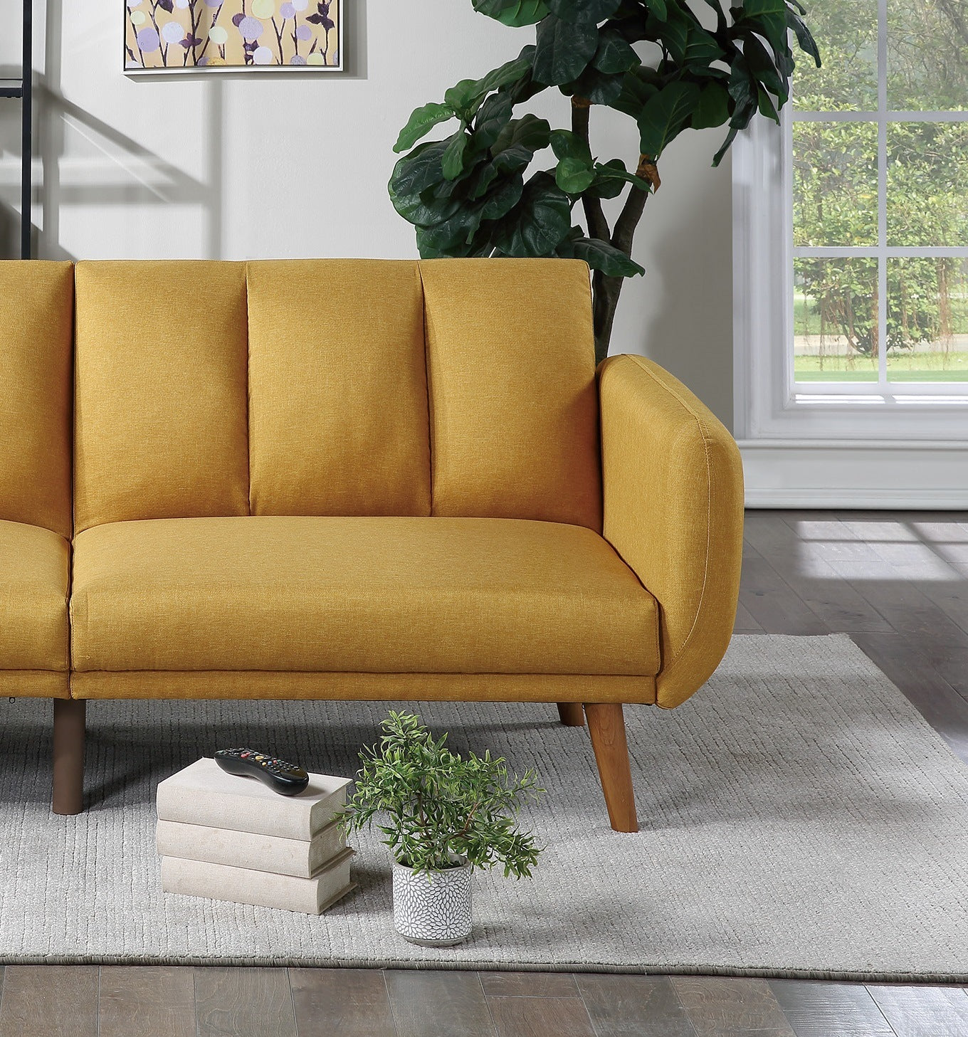 Elegant Modern Polyfiber Convertible Sofa