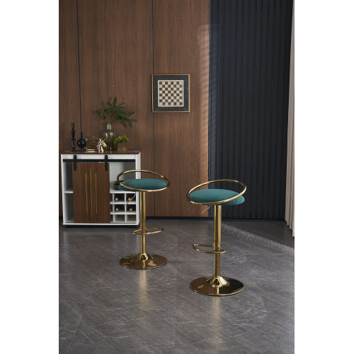 velvet Padded 360° Swivel Bar Stools (Set of 2)