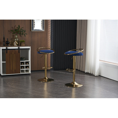 velvet Padded 360° Swivel Bar Stools (Set of 2)