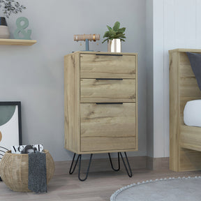 Augusta Light Dresser with Hairpin Legs - Three Drawers (Light Oak)