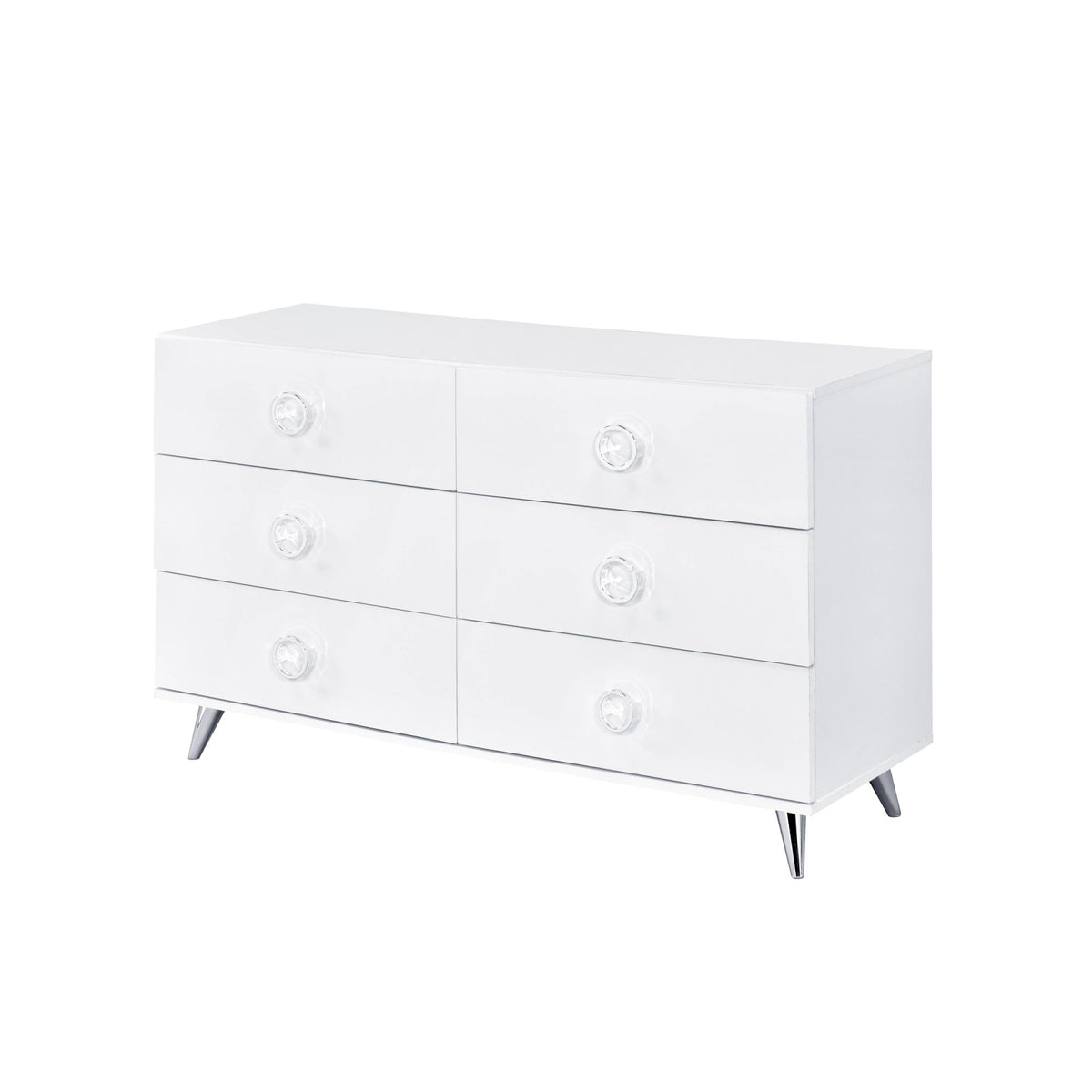 Perse Dresser with Six Drawers in White Finish