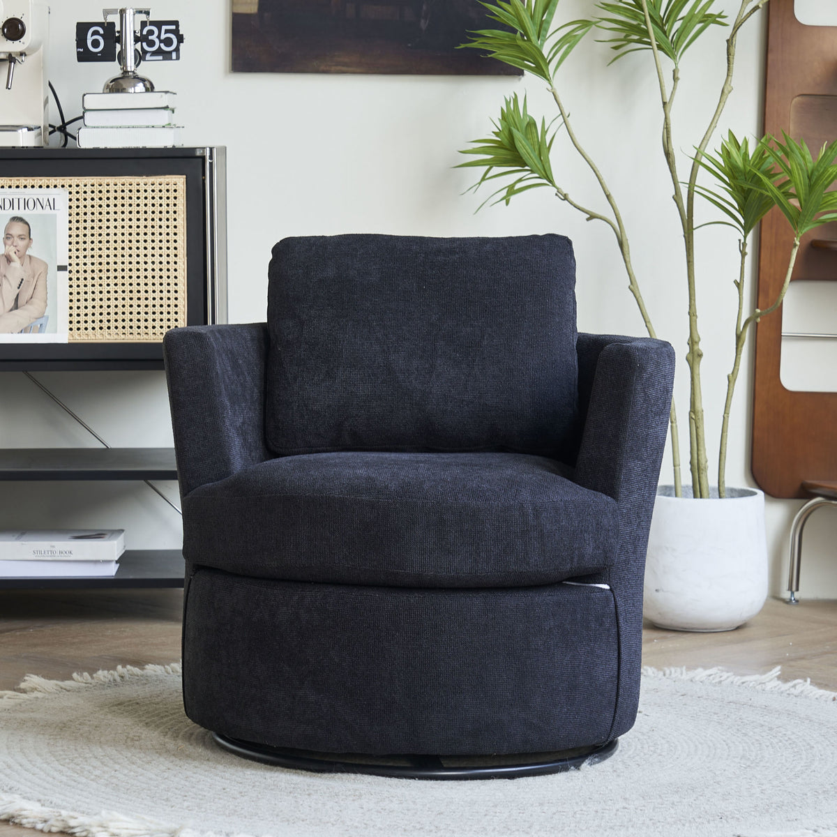 Swivel Barrel Round Accent Lounge Chair