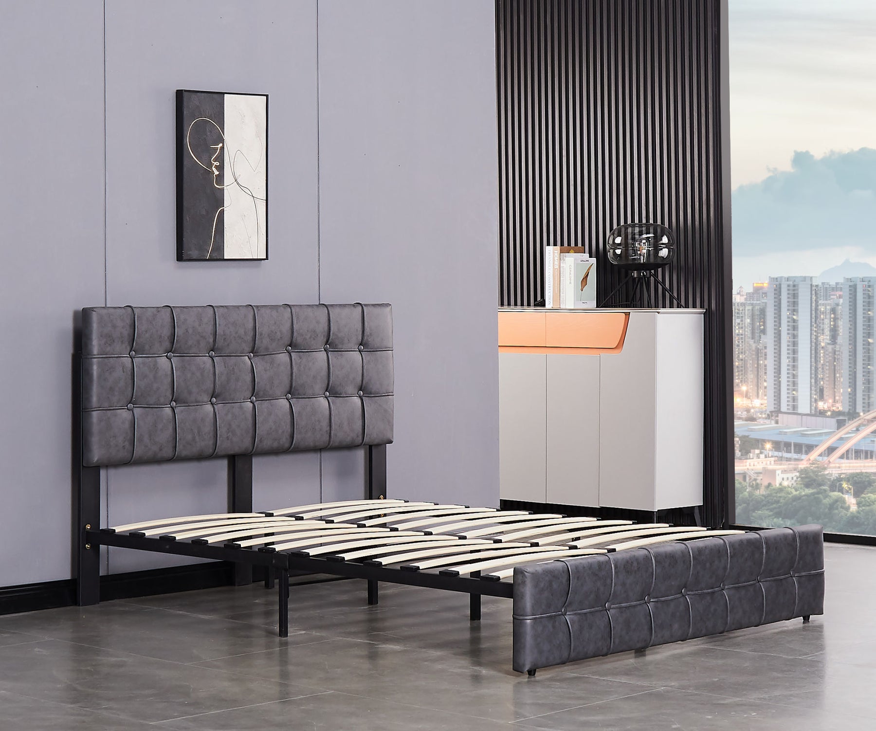 Modern Upholstered Bed | Queen Size