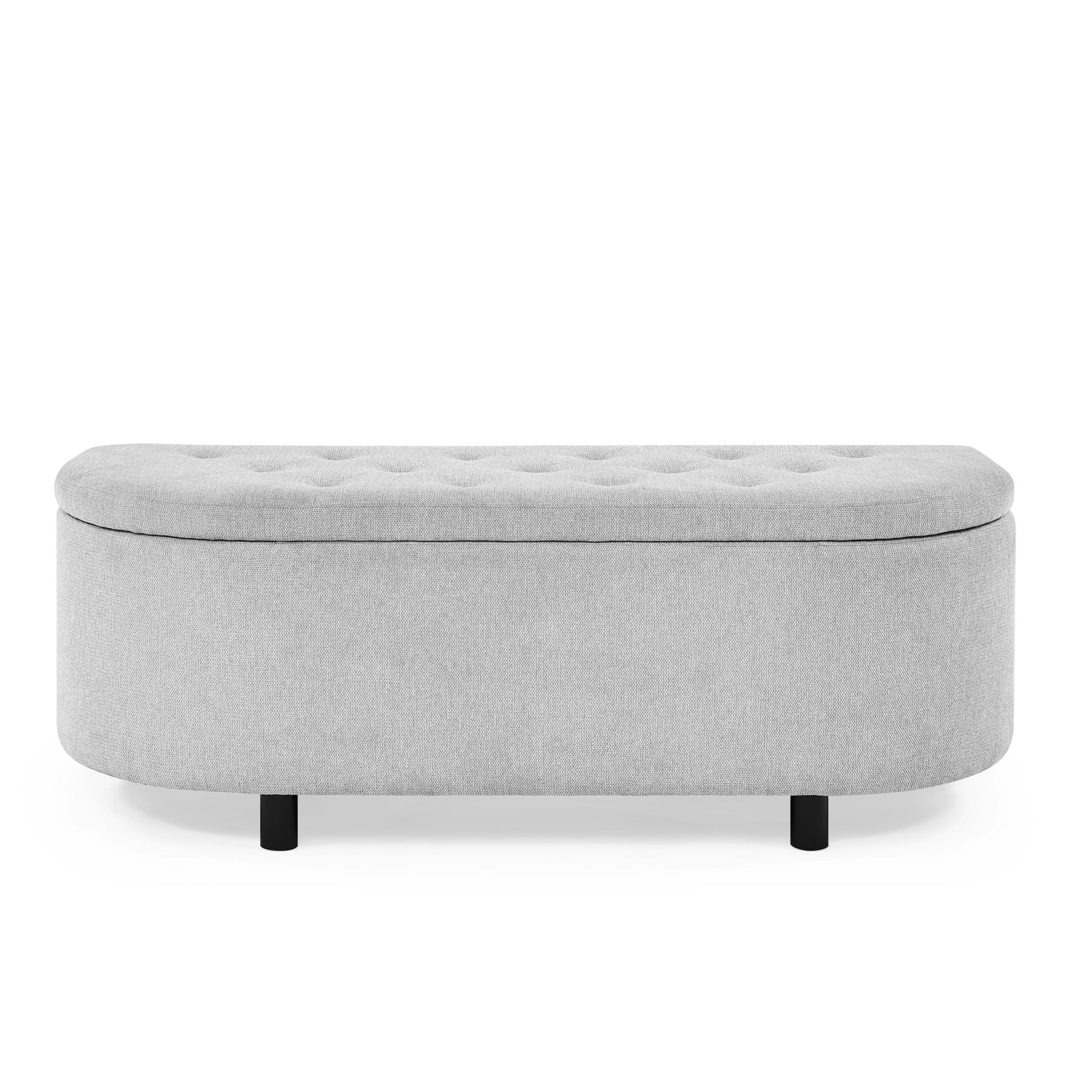 2 Modern Grey & Yellow Linen Storage Ottomans