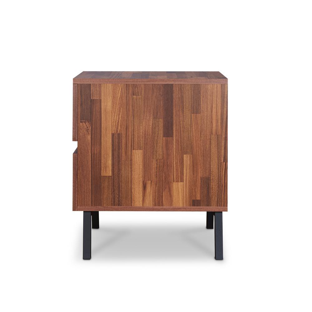 ACME Karine End Table in Walnut & Black