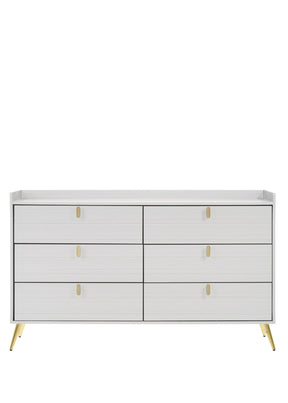 Zeena Dresser with 6 Drawers in White Finish