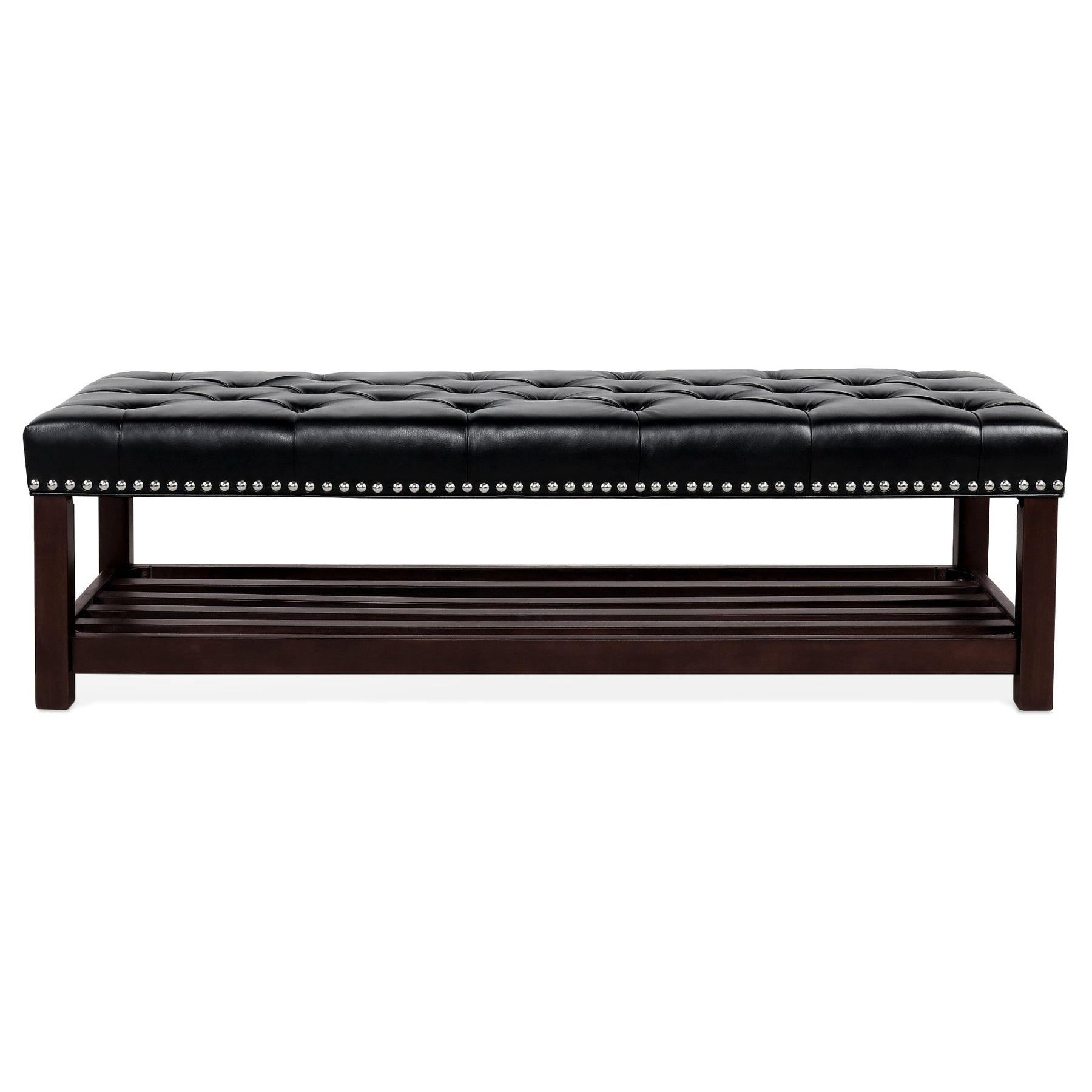 Upholstered Bench with Wooden Base for Bedroom and Entryway