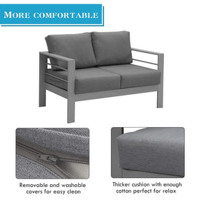 Comfortable Couch Grey Patio Outdoor Double Small Sleeper Sofa Set