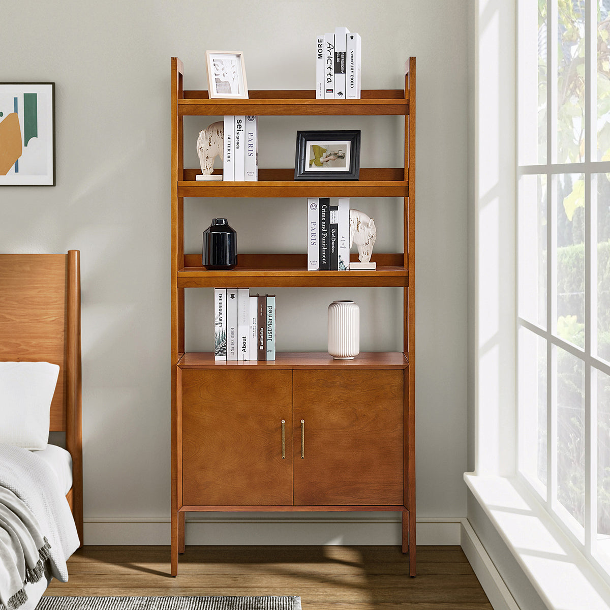 Solid Wood Ladder Bookcase