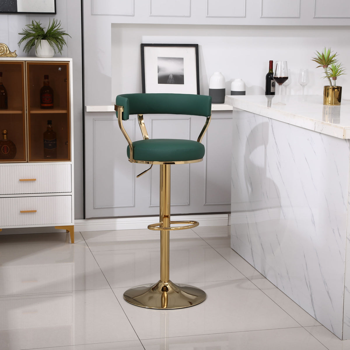 Bar Stools with Back and Footrest Counter Height Bar Stools