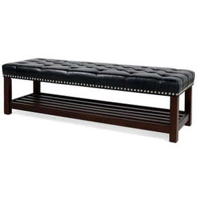 Upholstered Bench with Wooden Base for Bedroom and Entryway