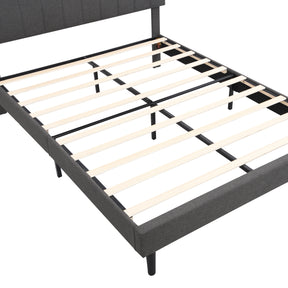 Queen Size Upholstered Platform Bed with Storage Headboard