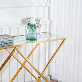 stainless steel console table